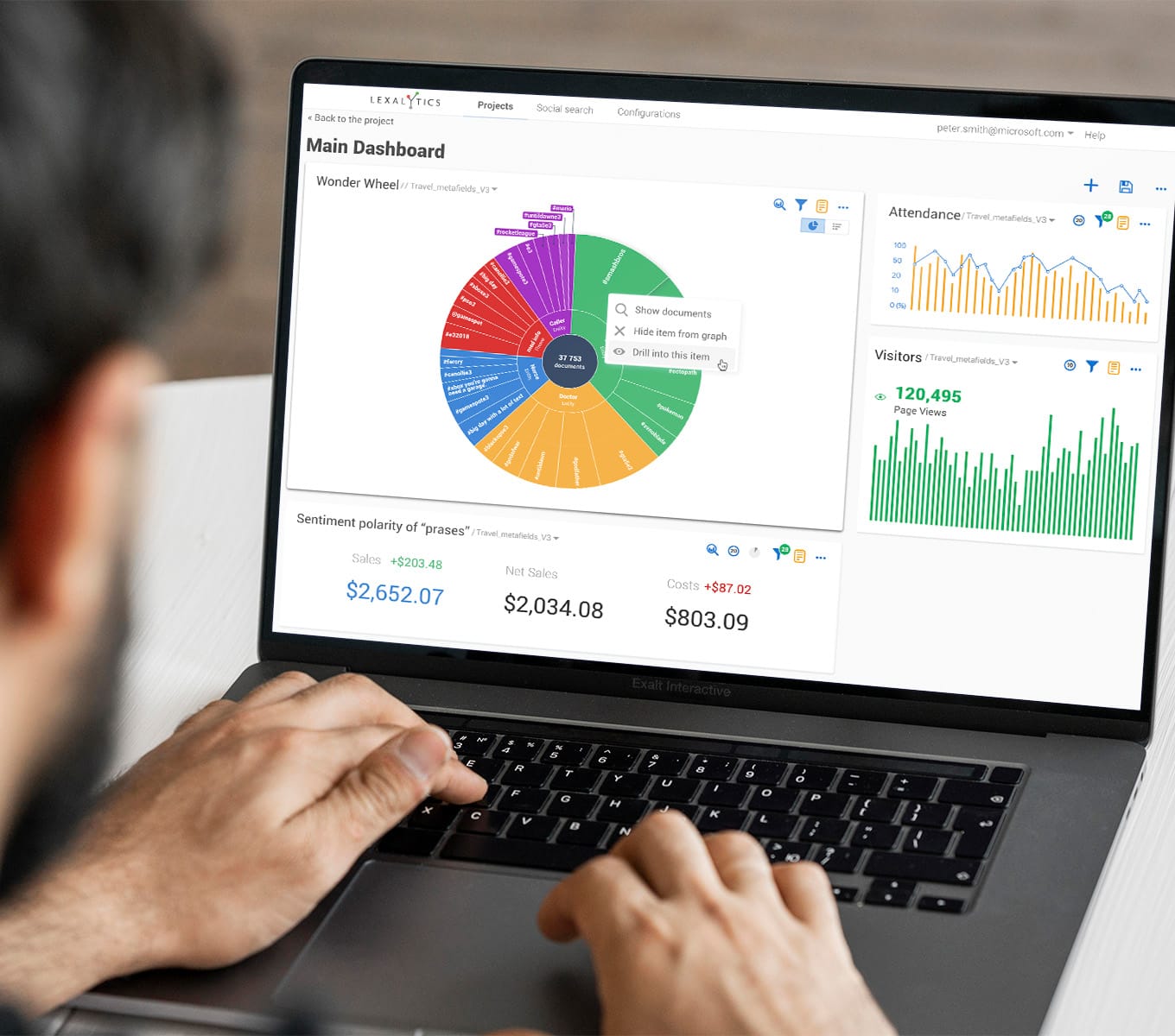 man using the newly redesigned platform on laptop